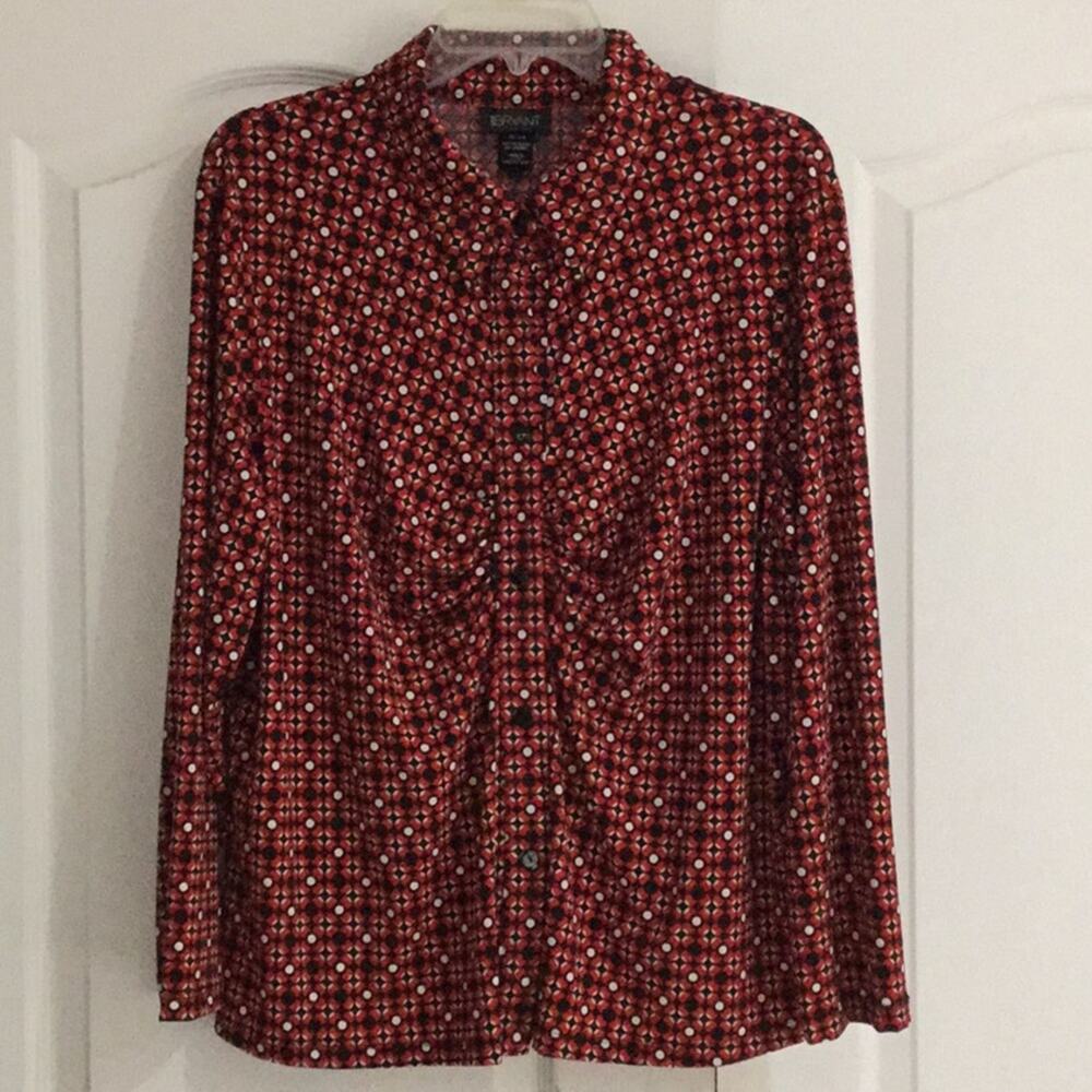 Lane Bryant18/20 black red white blouse worn once